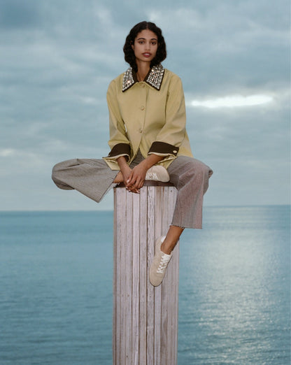 Riviera Suede Sneaker in Sand/Lily - Veronica Beard Popular