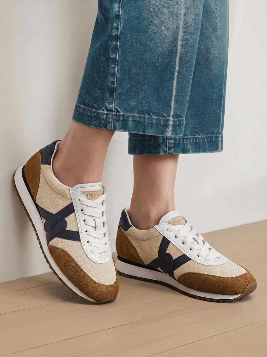 Penrose Sneaker in Beige & Tan - Veronica Beard Essential