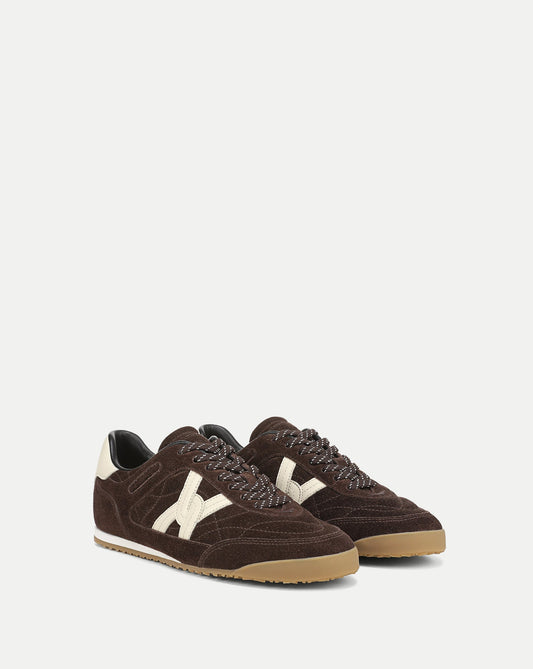Natalia Suede Sneaker in Dark Brown - Veronica Beard Classic