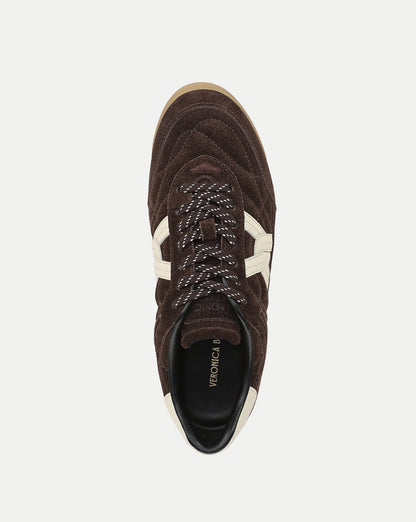 Natalia Suede Sneaker in Dark Brown - Veronica Beard Classic