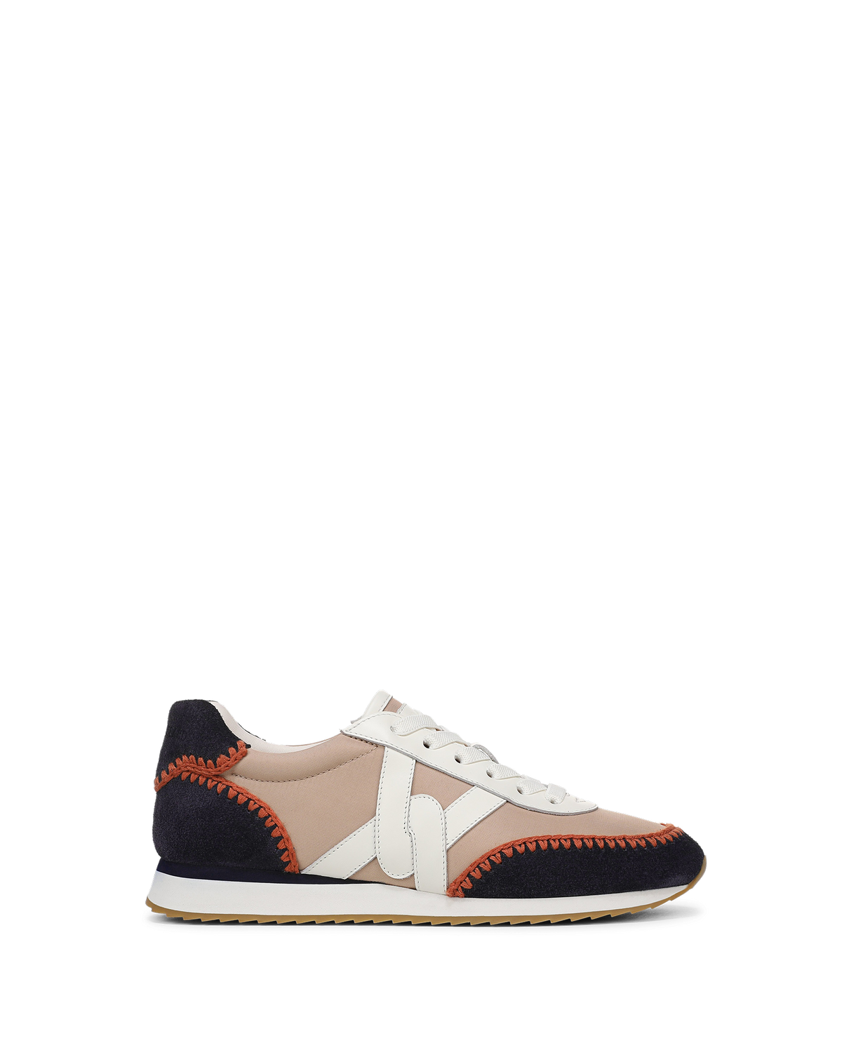 Penrose Whipstitch Sneaker in Sand/Navy - Veronica Beard Top Pick