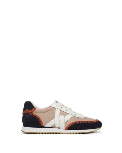 Penrose Whipstitch Sneaker in Sand/Navy - Veronica Beard Top Pick