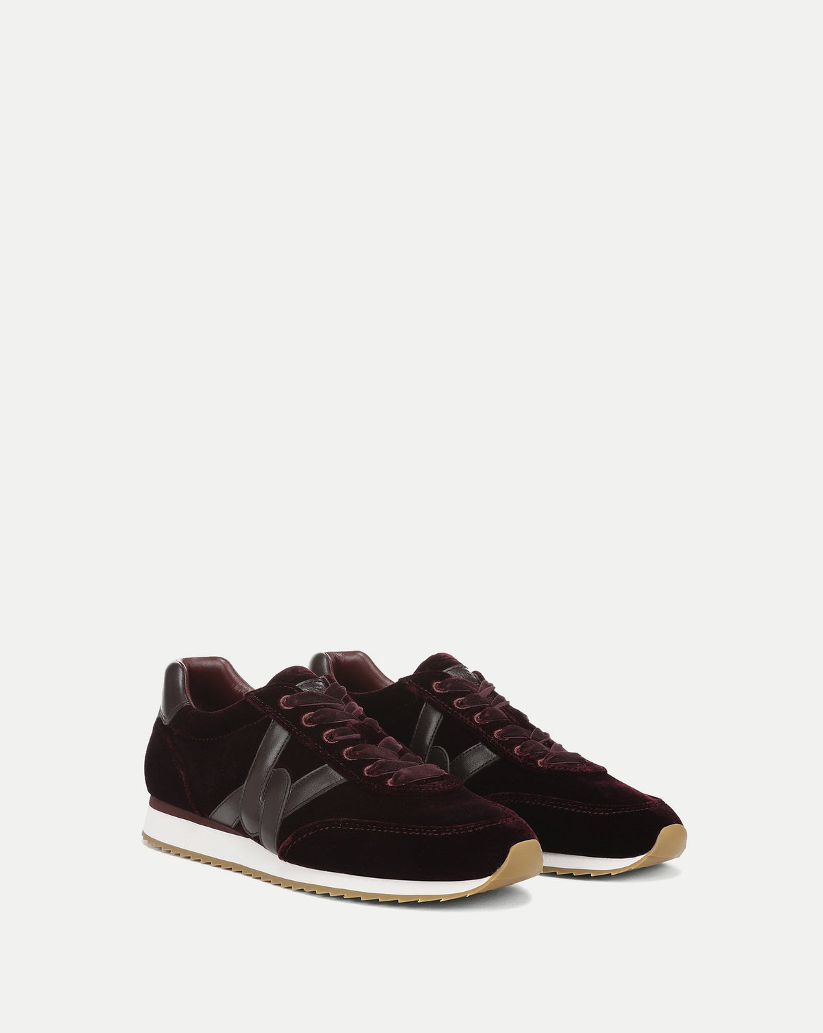 Penrose Velvet Sneaker in Burgundy & Brown - Veronica Beard Latest