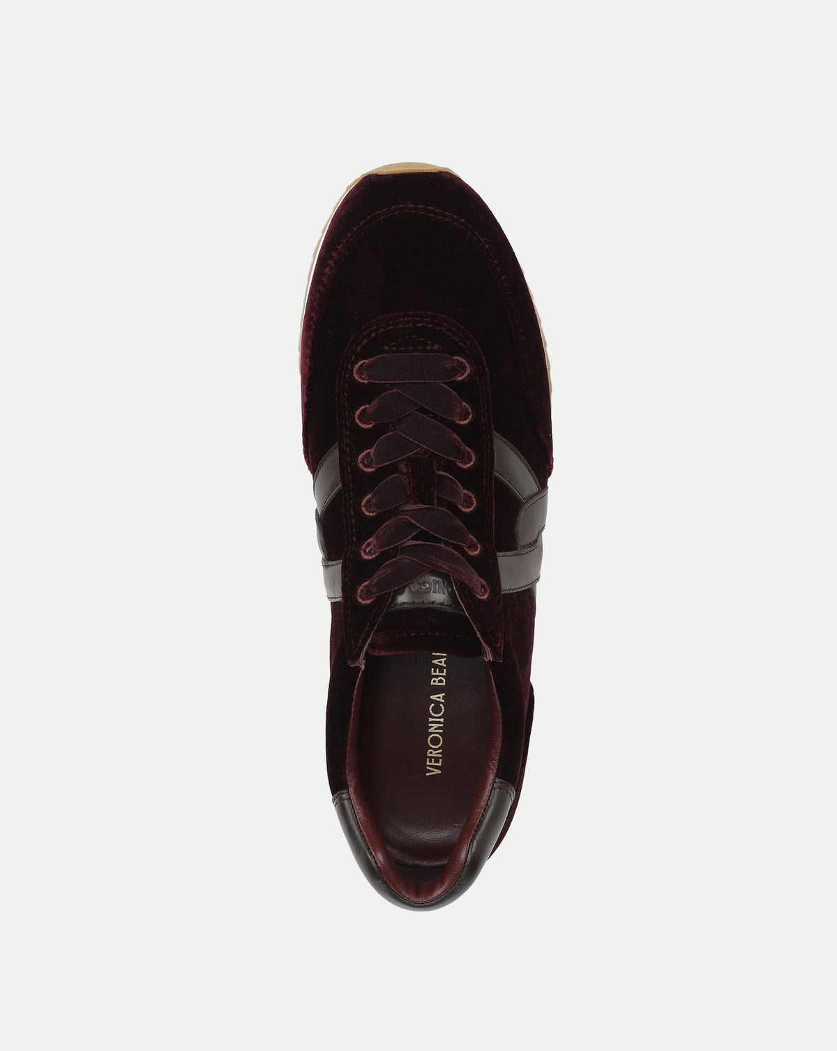 Penrose Velvet Sneaker in Burgundy & Brown - Veronica Beard Latest