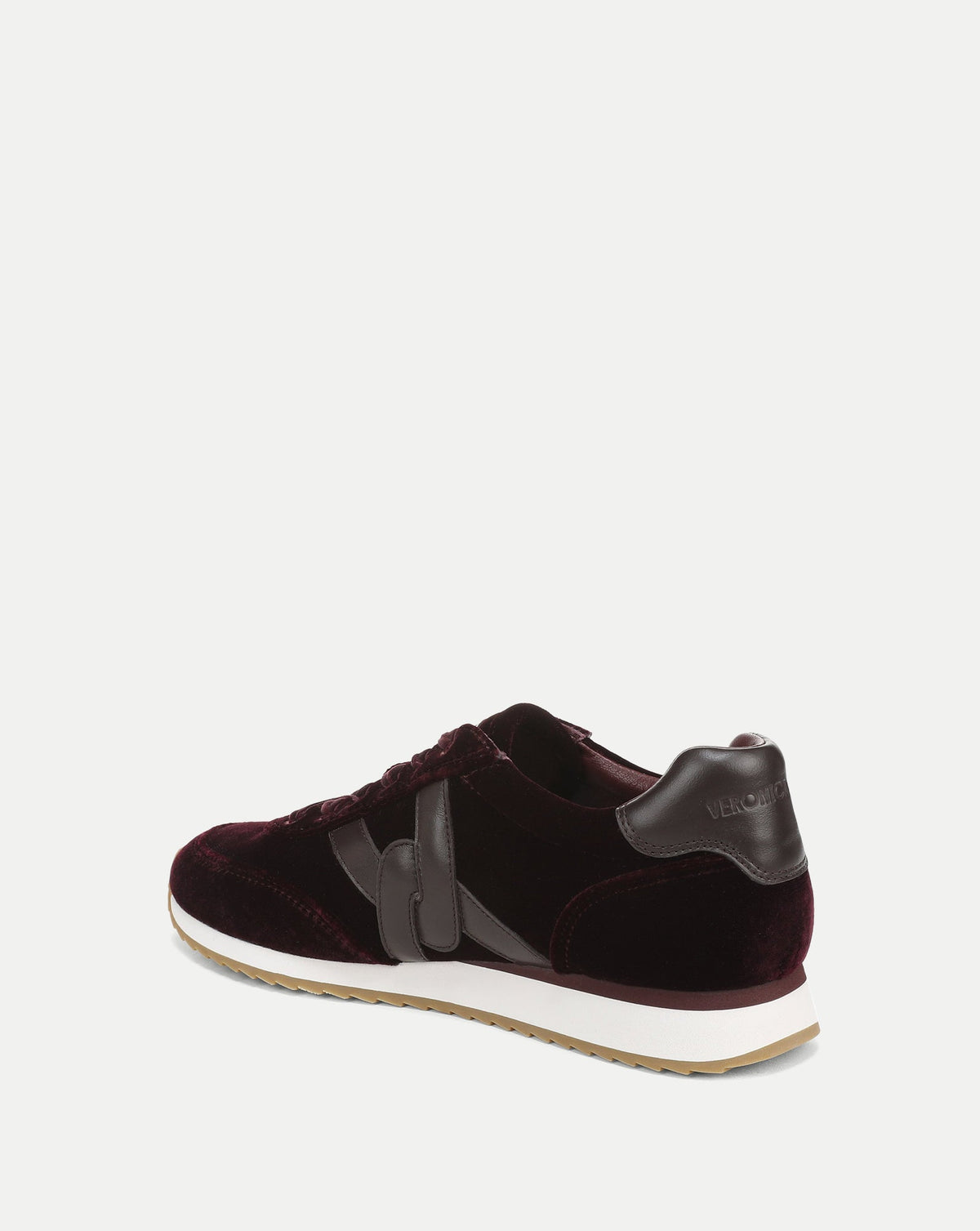 Penrose Velvet Sneaker in Burgundy & Brown - Veronica Beard Latest