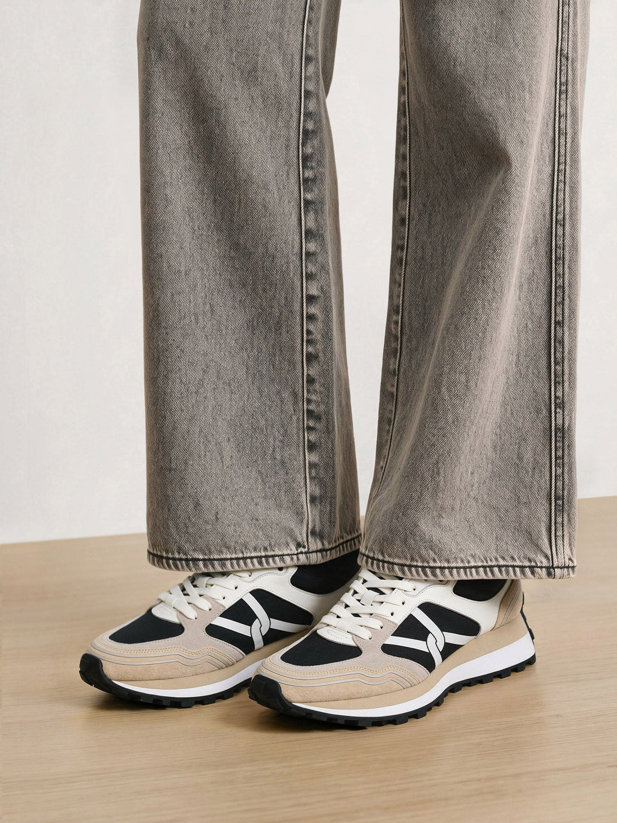 Valentina Sport Sneaker in Sand/Black - Veronica Beard Smart Buy