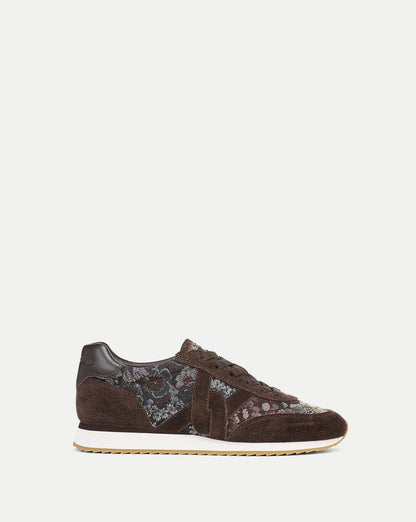 Penrose Brocade Sneaker in Dark Brown - Veronica Beard Essential