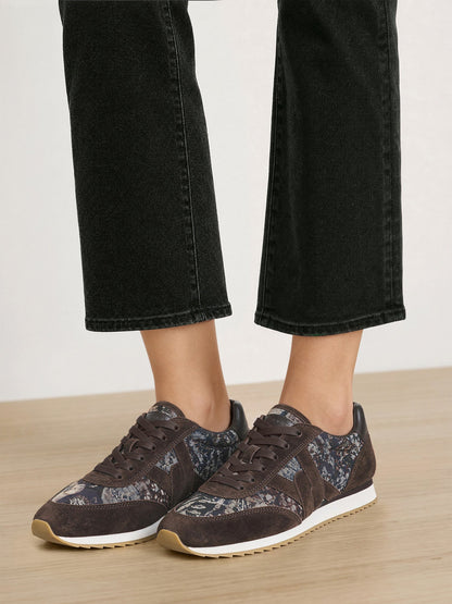 Penrose Brocade Sneaker in Dark Brown - Veronica Beard Essential