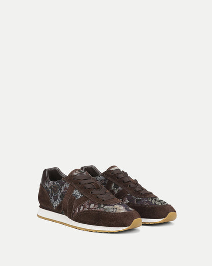 Penrose Brocade Sneaker in Dark Brown - Veronica Beard Essential
