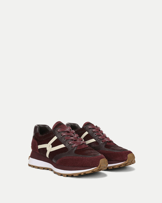 Valentina Calf-Hair Sneaker in Burgundy - Veronica Beard Recommended