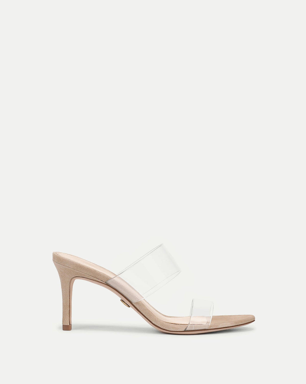 Asha Mid-Heel Sandal in Sand/Clear - Veronica Beard Trusted