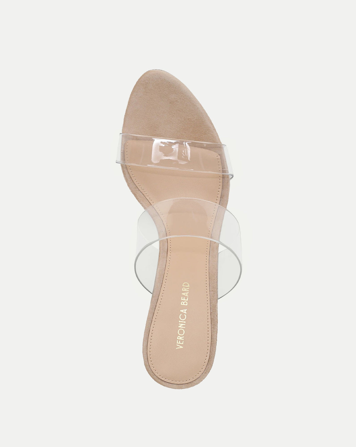Asha Mid-Heel Sandal in Sand/Clear - Veronica Beard Trusted