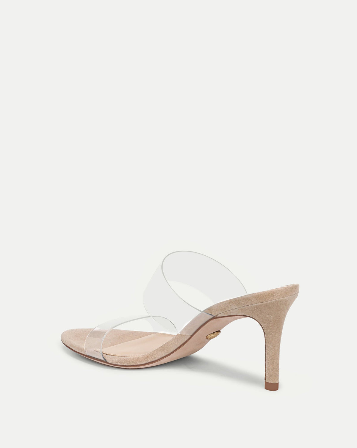 Asha Mid-Heel Sandal in Sand/Clear - Veronica Beard Trusted