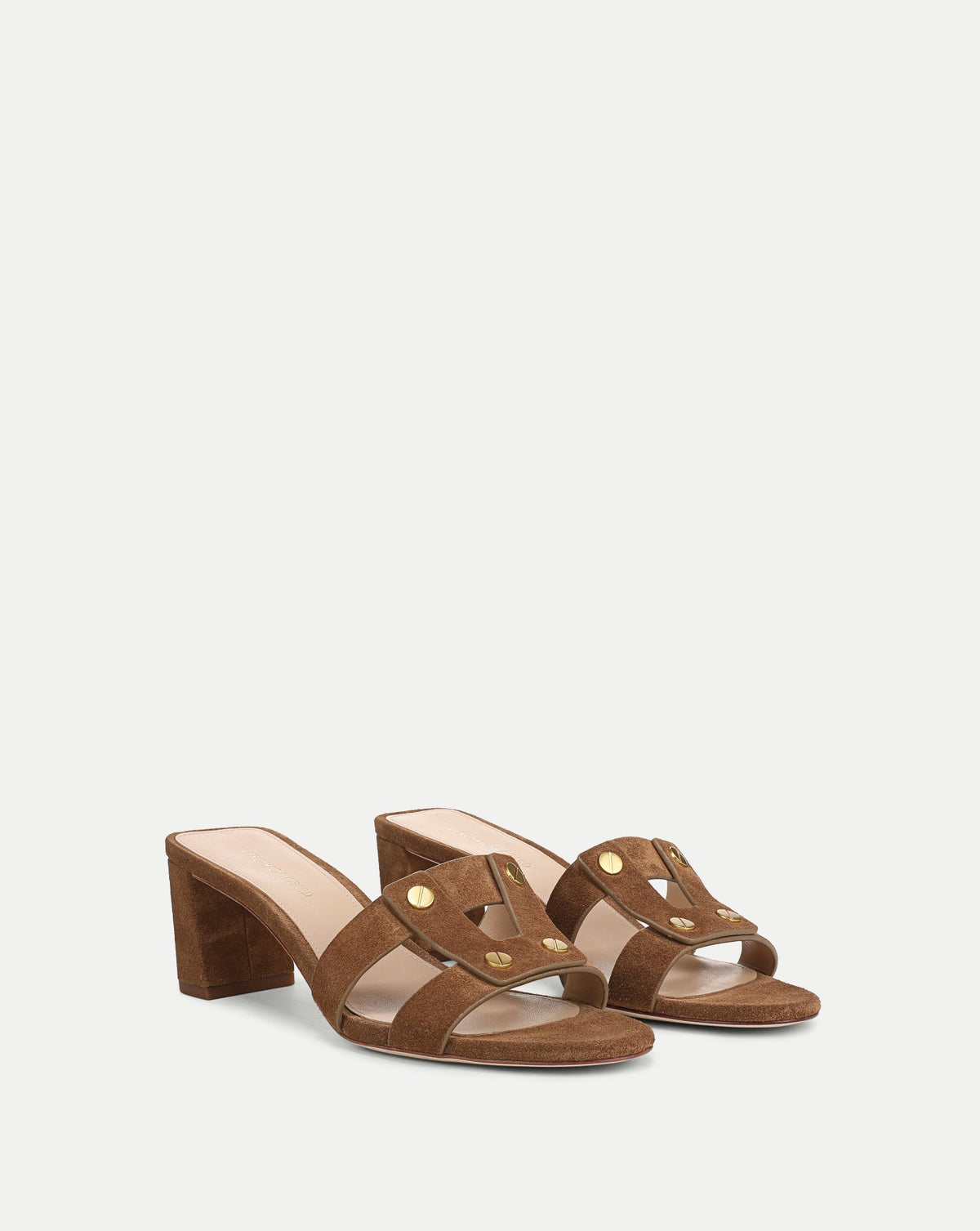 Via Suede Heeled Sandal in Brown Chestnut - Veronica Beard Recommended