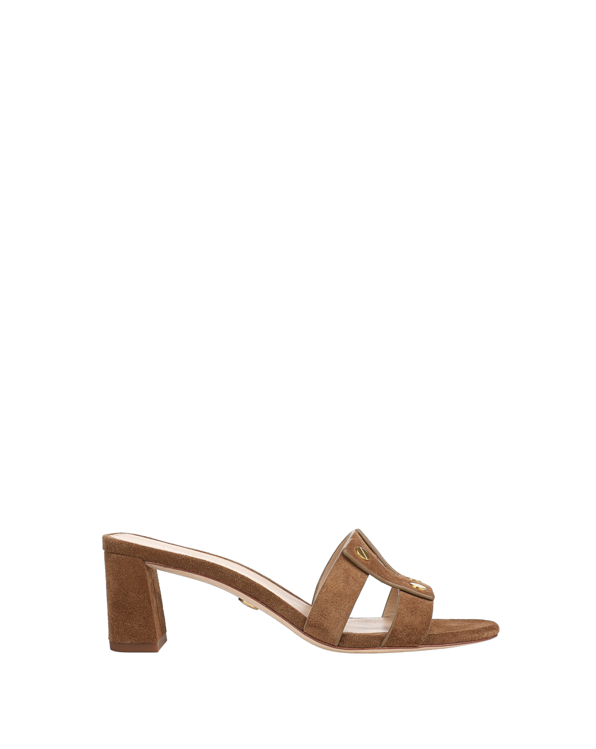 Via Suede Heeled Sandal in Brown Chestnut - Veronica Beard Recommended