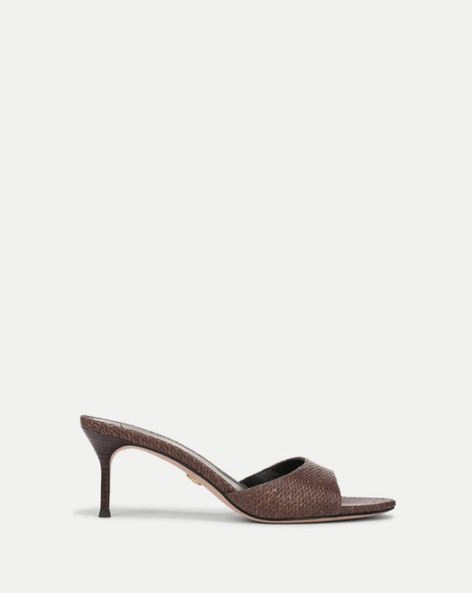 Tia Raffia Sandal in Brown Espresso - Veronica Beard Signature