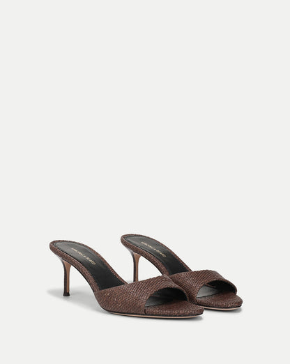 Tia Raffia Sandal in Brown Espresso - Veronica Beard Signature