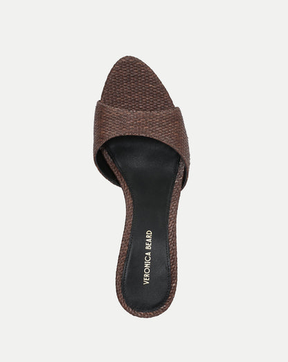 Tia Raffia Sandal in Brown Espresso - Veronica Beard Signature