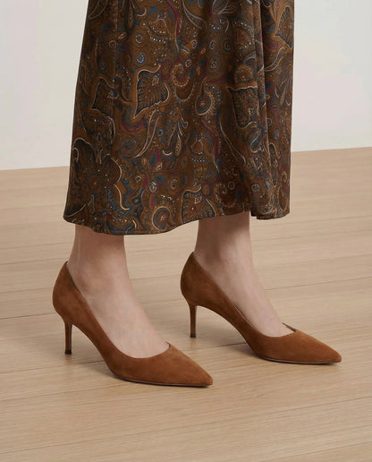 Rita Suede Pump in Hazelwood - Veronica Beard Recommended