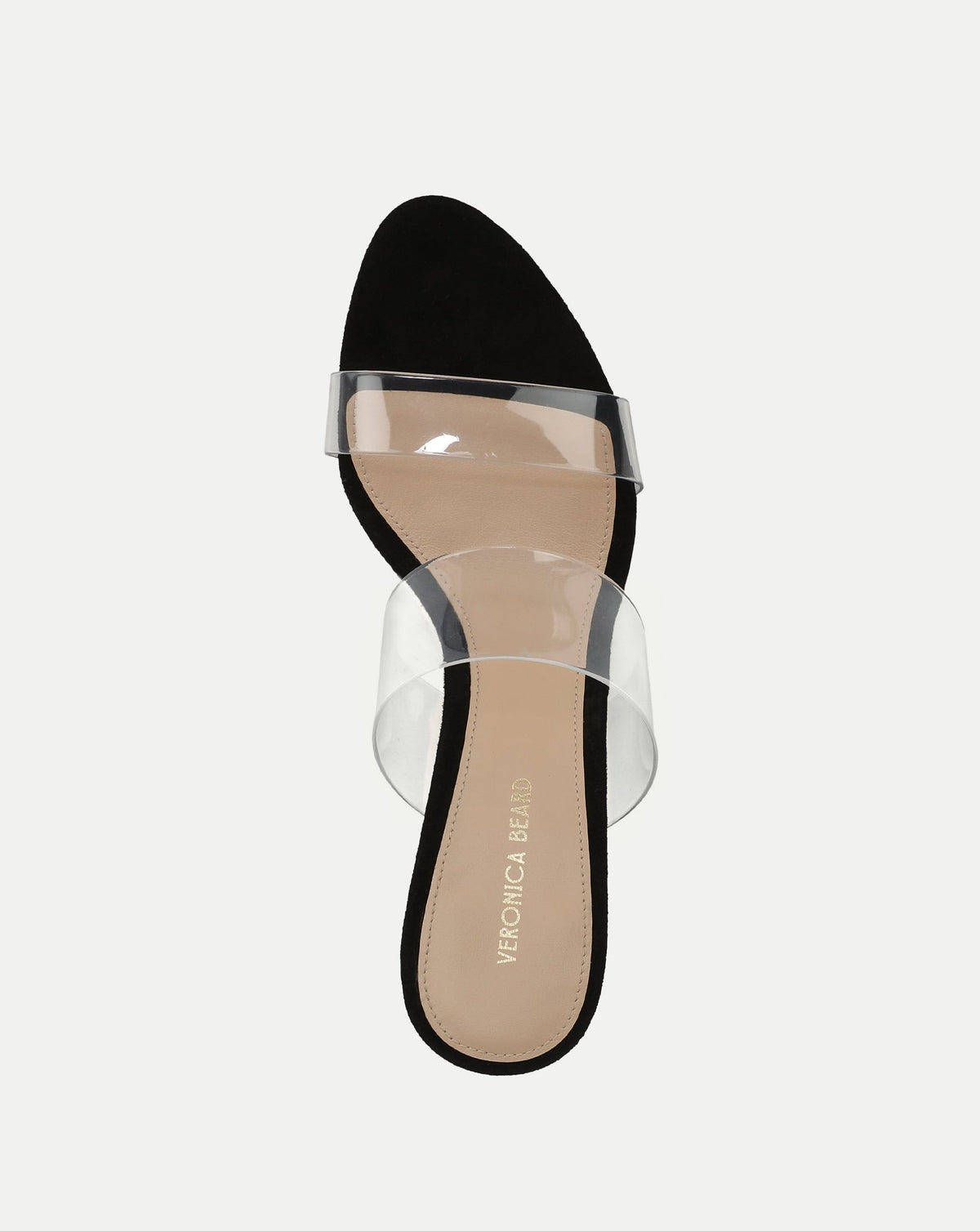 Asha Mid-Heel Sandal in Clear/Black - Veronica Beard Deals