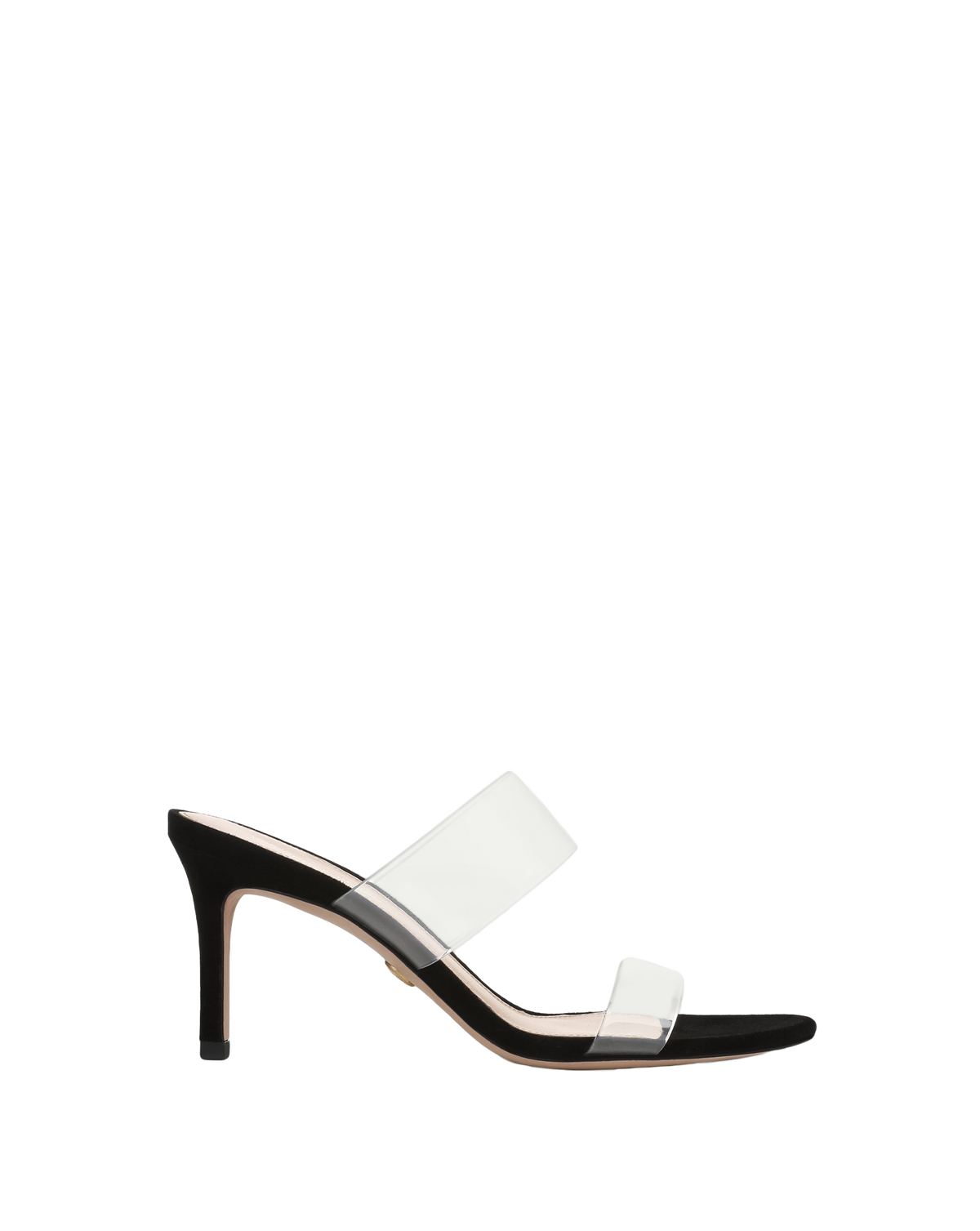 Asha Mid-Heel Sandal in Clear/Black - Veronica Beard Deals