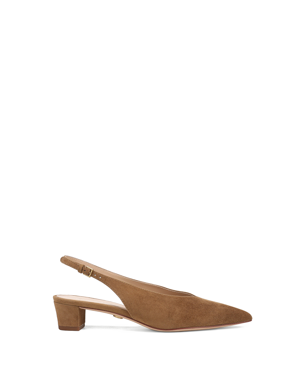 Pamela Slingback Heel in Brown Suede Chestnut - Veronica Beard Best Seller
