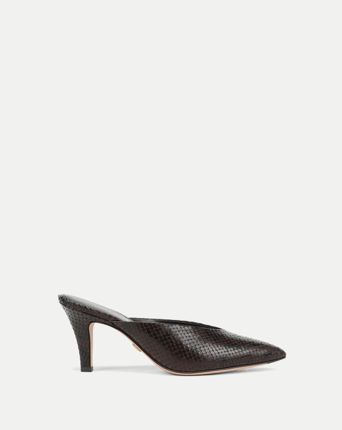 Rochelle Snake-Embossed Mule in Dark Brown - Veronica Beard Sale