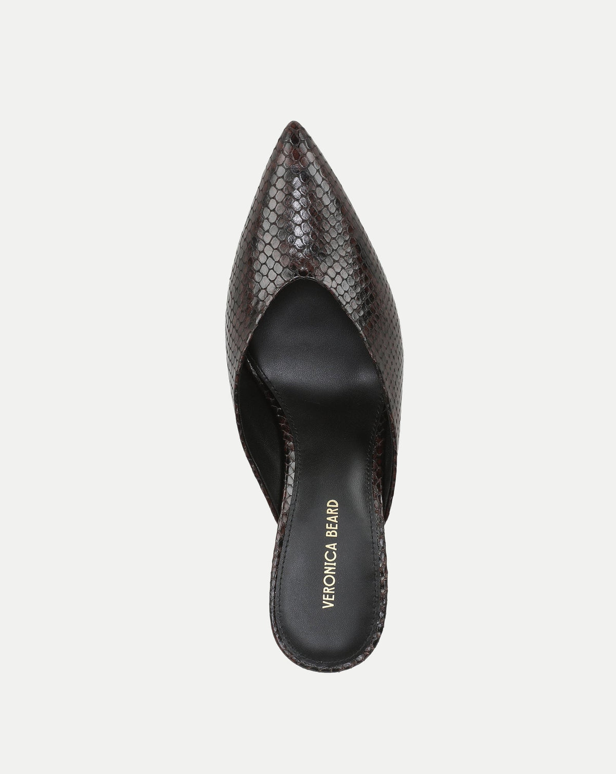 Rochelle Snake-Embossed Mule in Dark Brown - Veronica Beard Sale