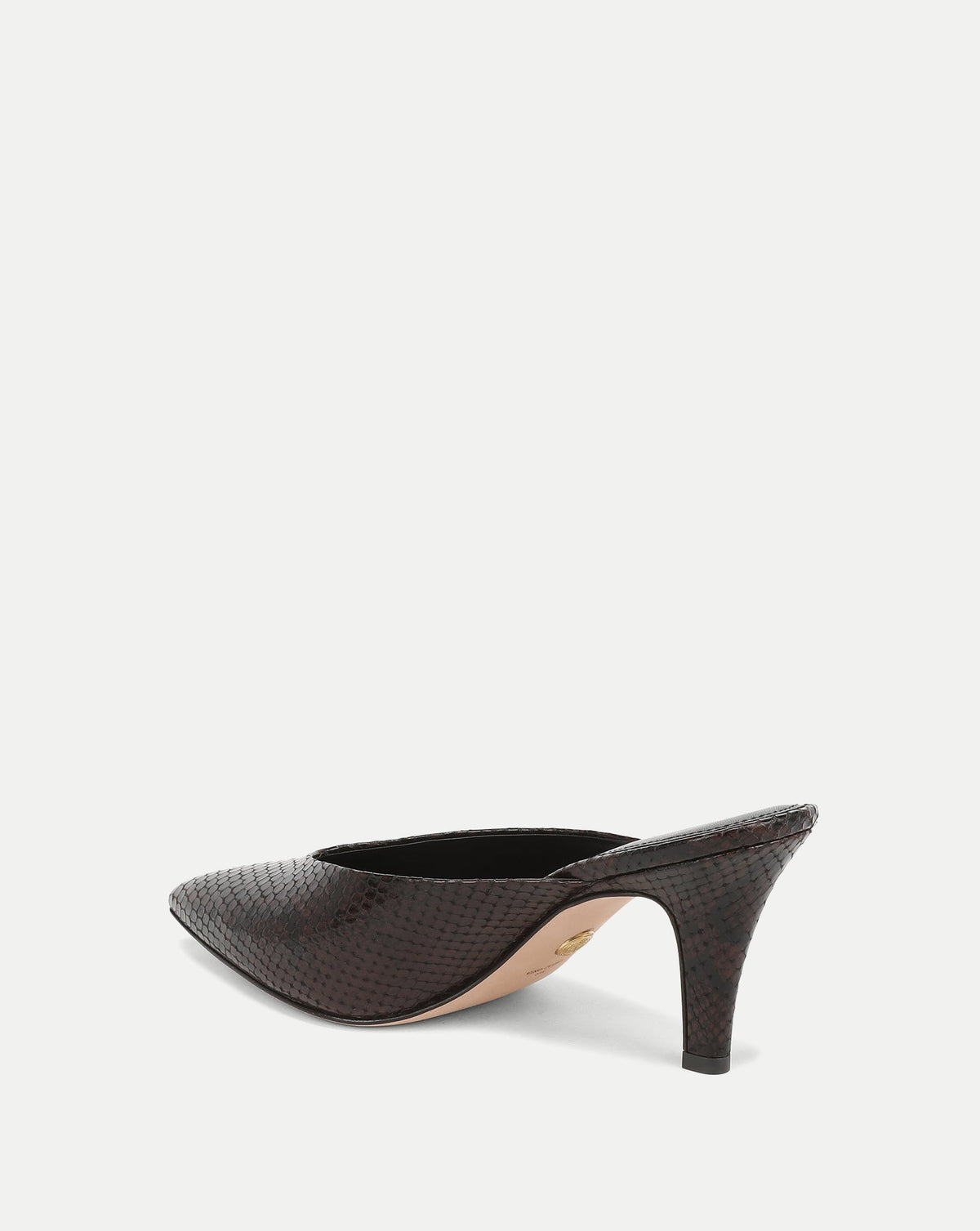 Rochelle Snake-Embossed Mule in Dark Brown - Veronica Beard Sale