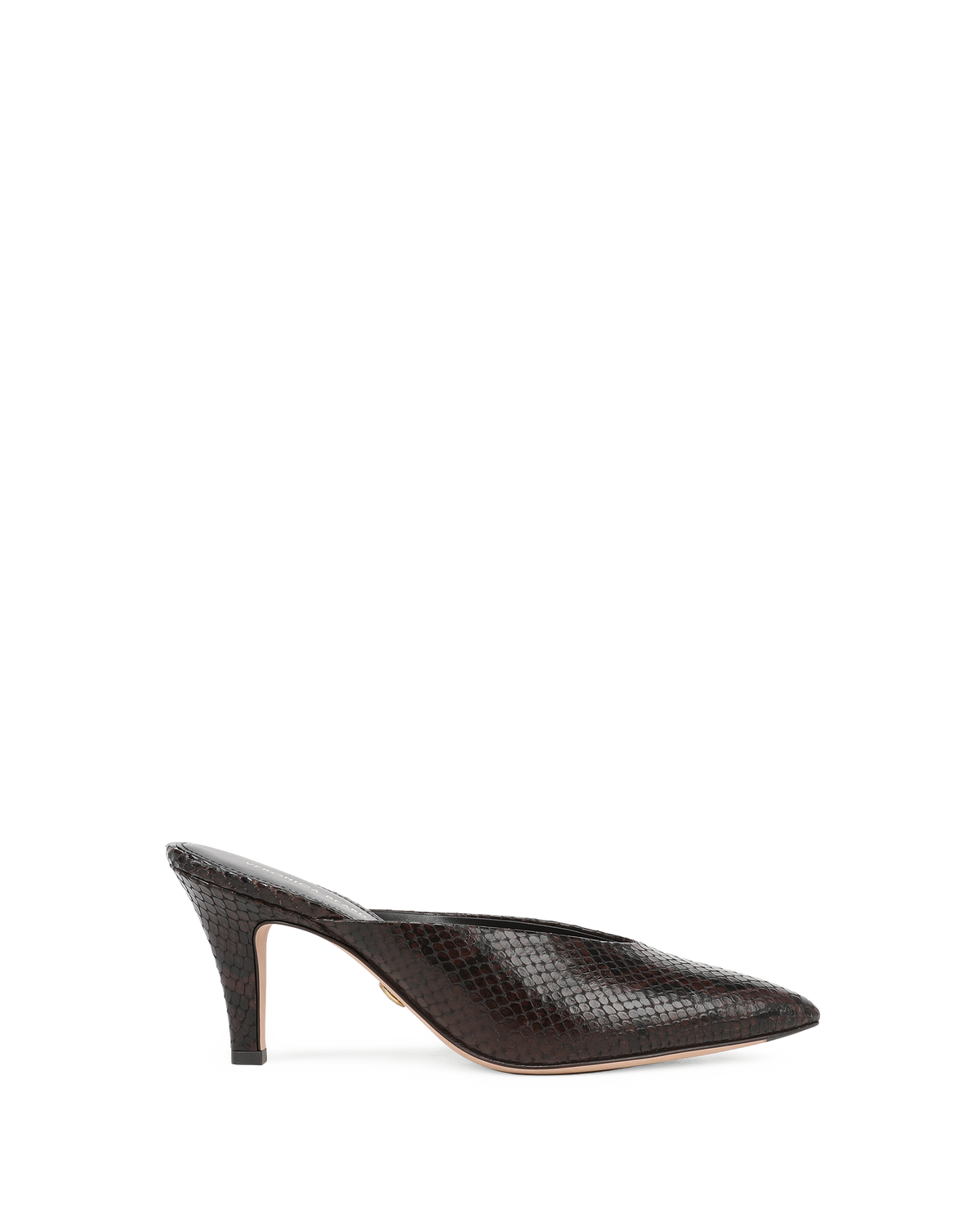 Rochelle Snake-Embossed Mule in Dark Brown - Veronica Beard Sale