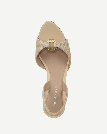 Tia Raffia Slingback Sandal in Natural - Veronica Beard Special Offer