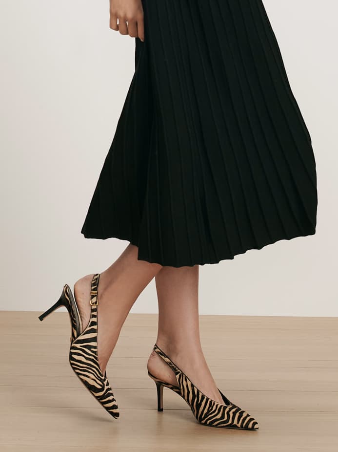 Luciana Slingback Heel in Zebra Print - Veronica Beard Value