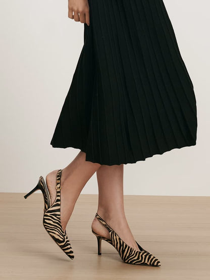 Luciana Slingback Heel in Zebra Print - Veronica Beard Value