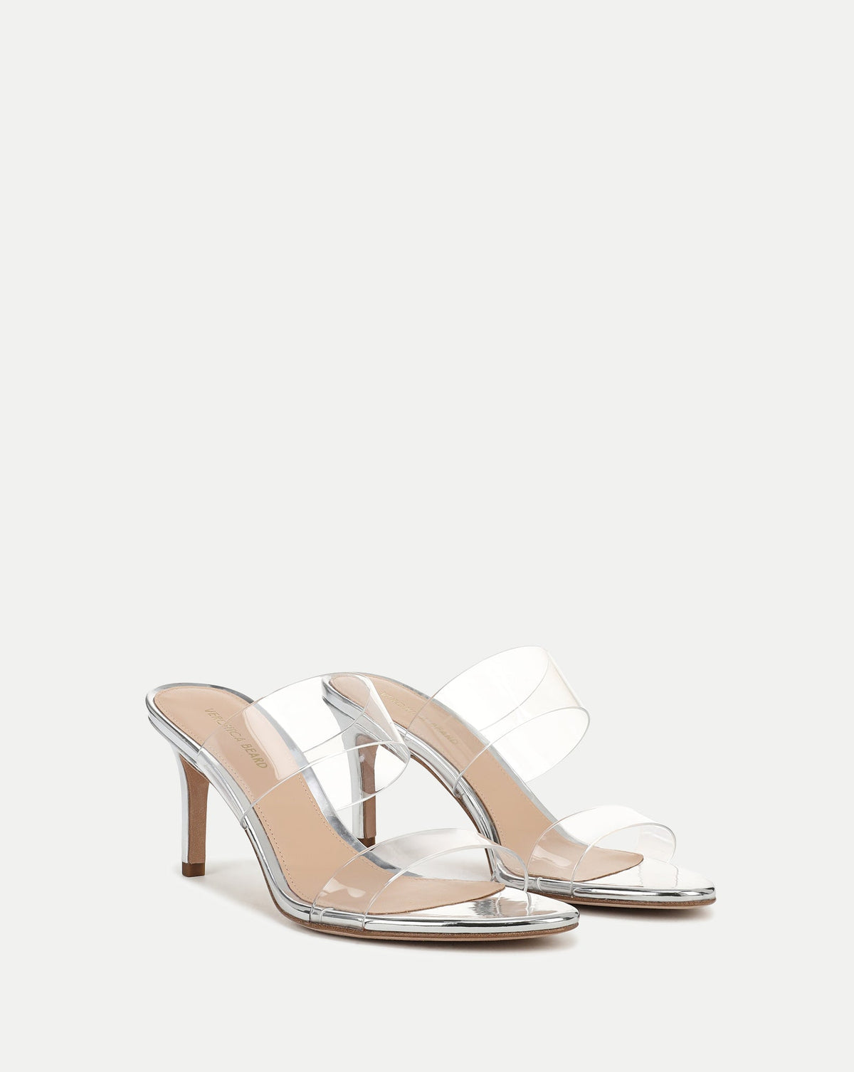 Asha Mid-Heel Sandal in Silver - Veronica Beard Essential