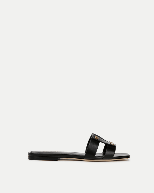 Via Slide Sandal in Black - Veronica Beard Great Value