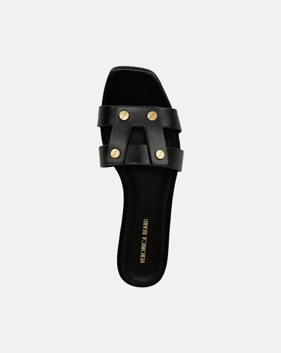 Via Slide Sandal in Black - Veronica Beard Great Value