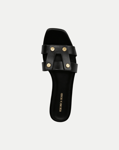Via Slide Sandal in Black - Veronica Beard Great Value