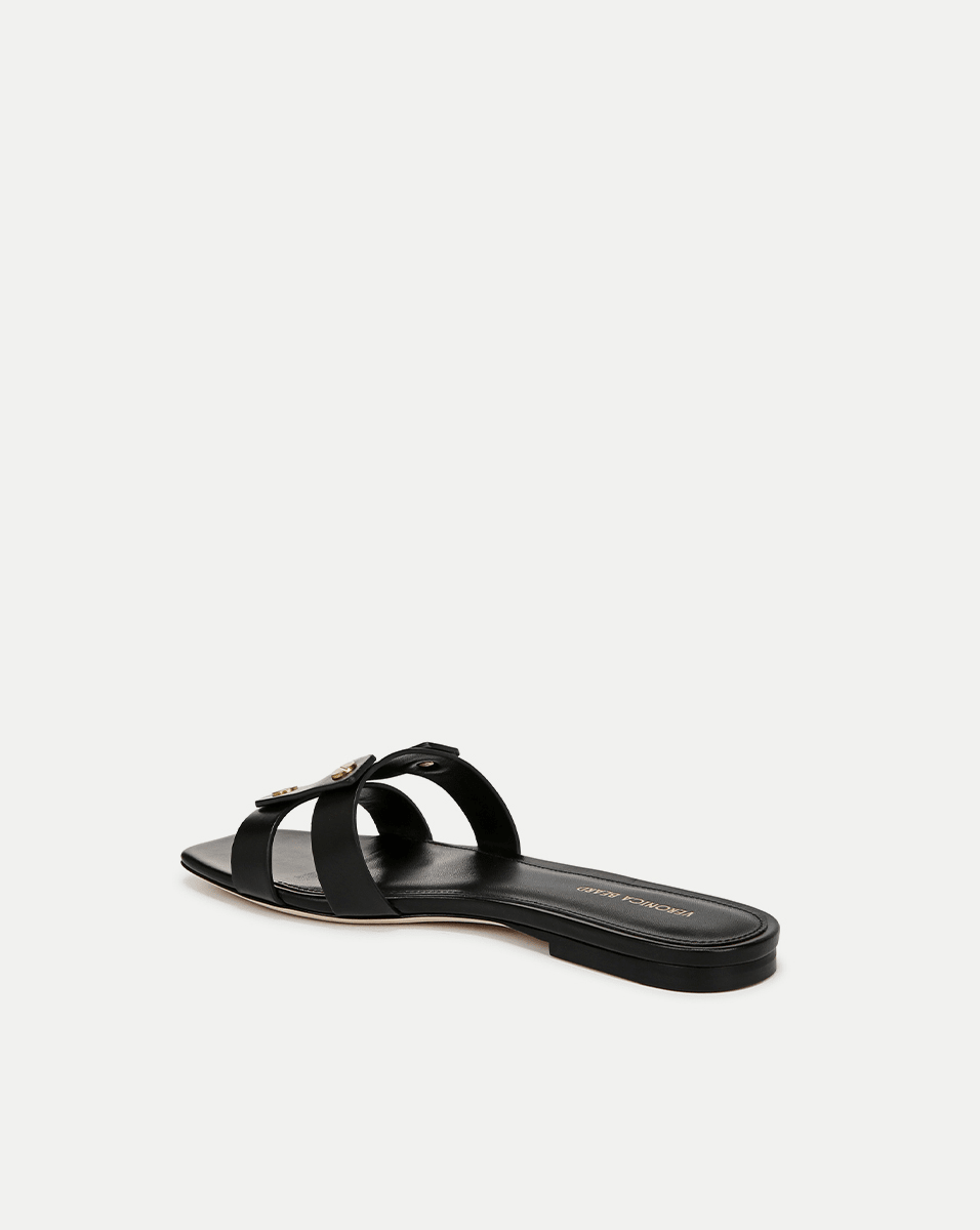 Via Slide Sandal in Black - Veronica Beard Great Value