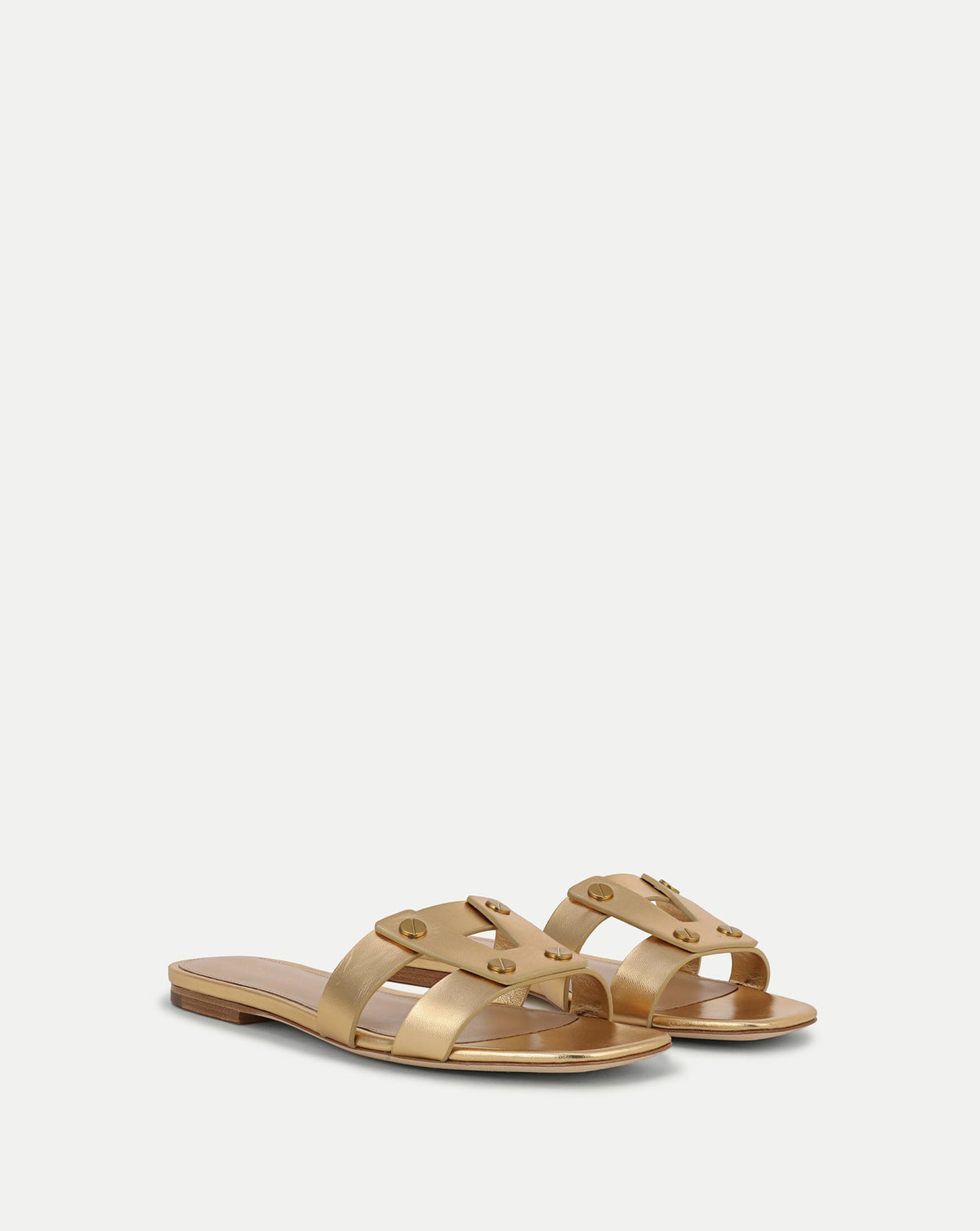 Via Slide Sandal in Pale Gold - Veronica Beard Deals