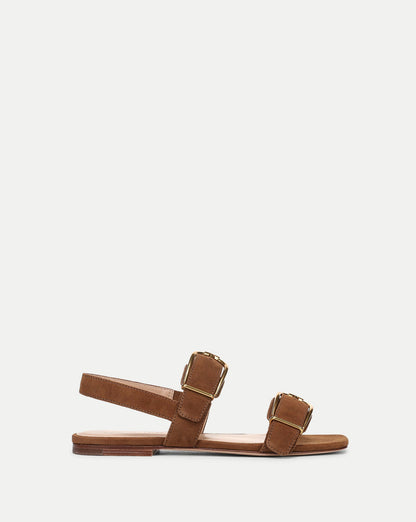 Maglio Suede Sandal in Chestnut Brown - Veronica Beard Sale