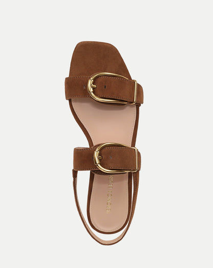 Maglio Suede Sandal in Chestnut Brown - Veronica Beard Sale