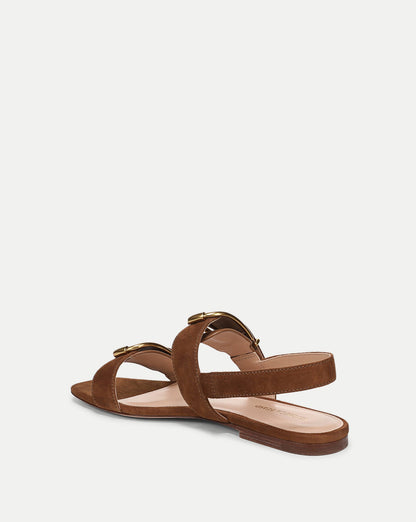 Maglio Suede Sandal in Chestnut Brown - Veronica Beard Sale