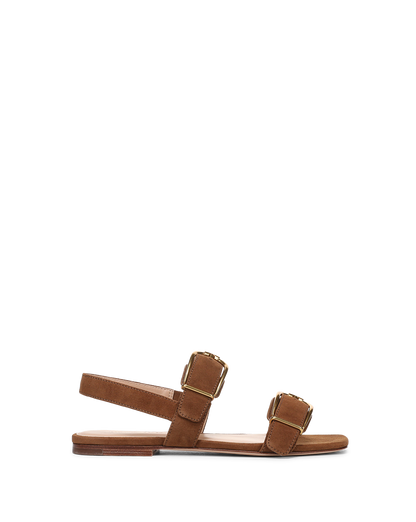 Maglio Suede Sandal in Chestnut Brown - Veronica Beard Sale