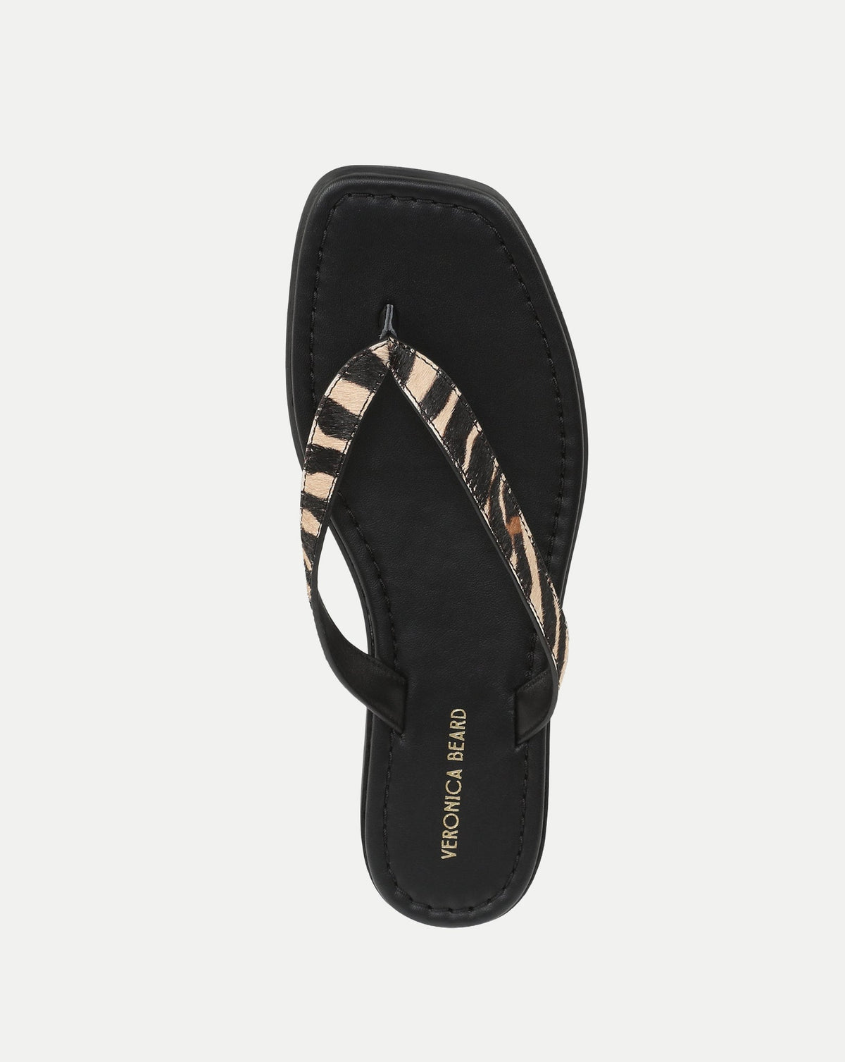 Clea Calf Hair Flip-Flop Sandal in Zebra - Veronica Beard Featured