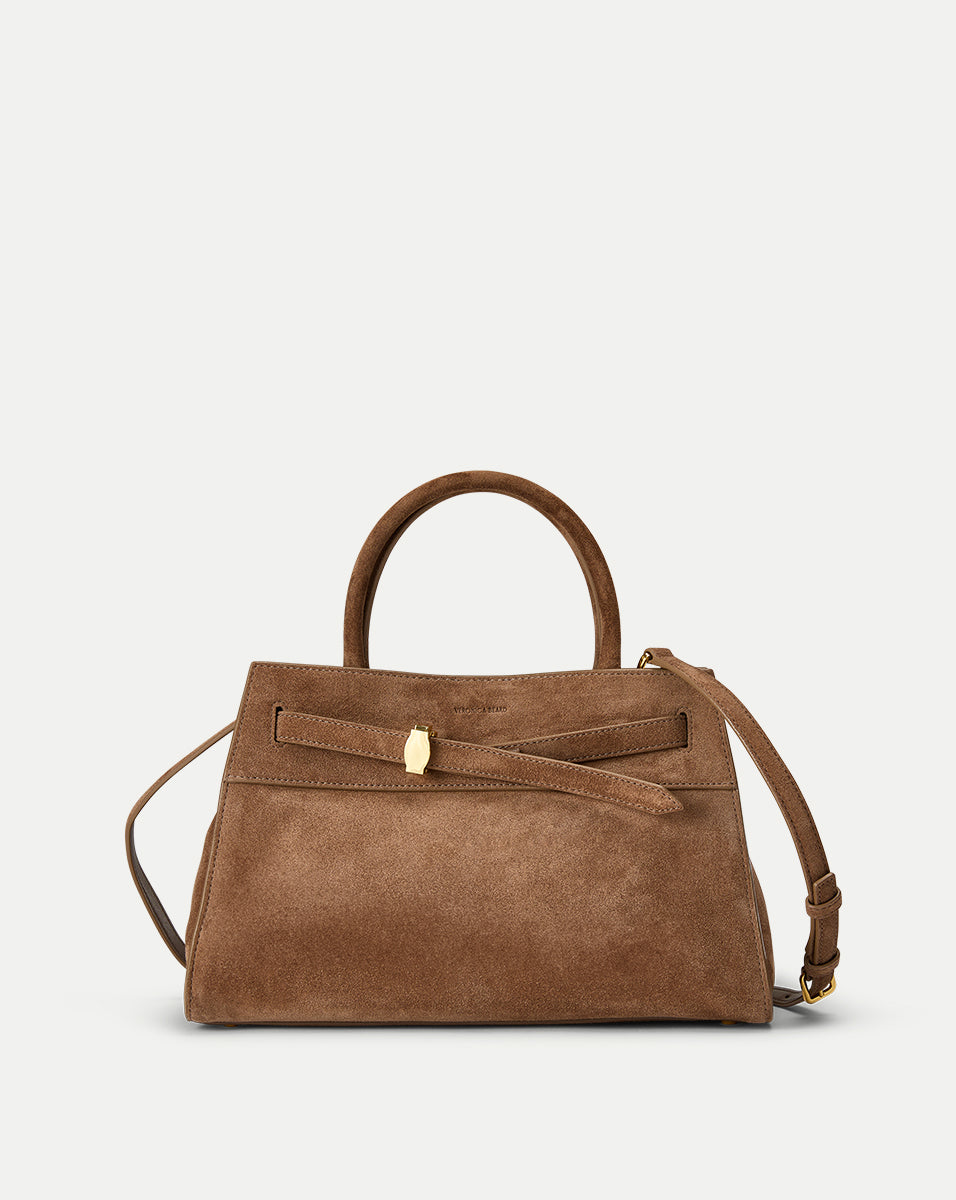 Veronica Beard Suede Dash Bag in Brown Bark - Veronica Beard Essential