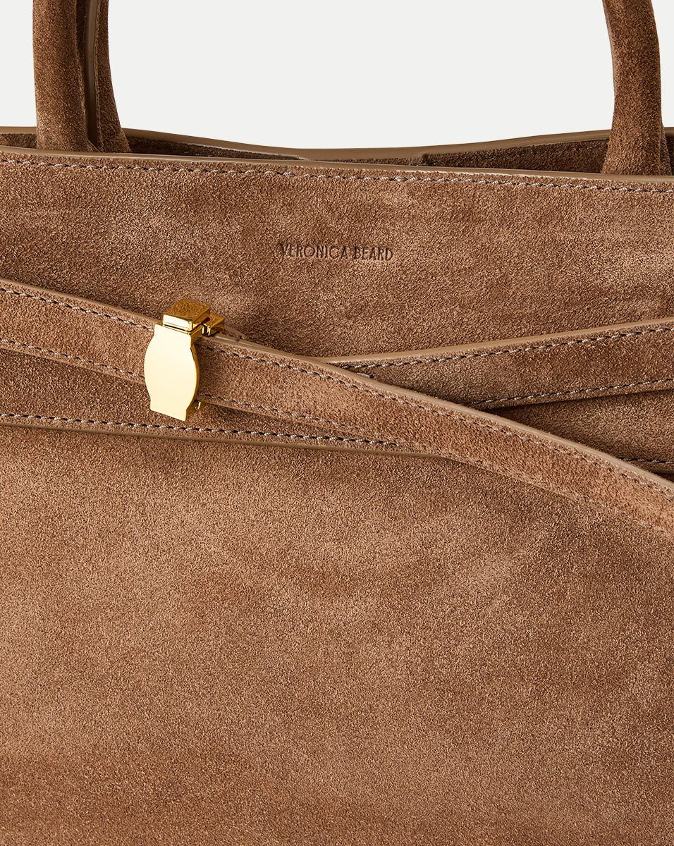 Veronica Beard Suede Dash Bag in Brown Bark - Veronica Beard Essential