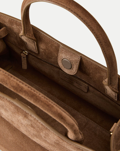 Veronica Beard Suede Dash Bag in Brown Bark - Veronica Beard Essential