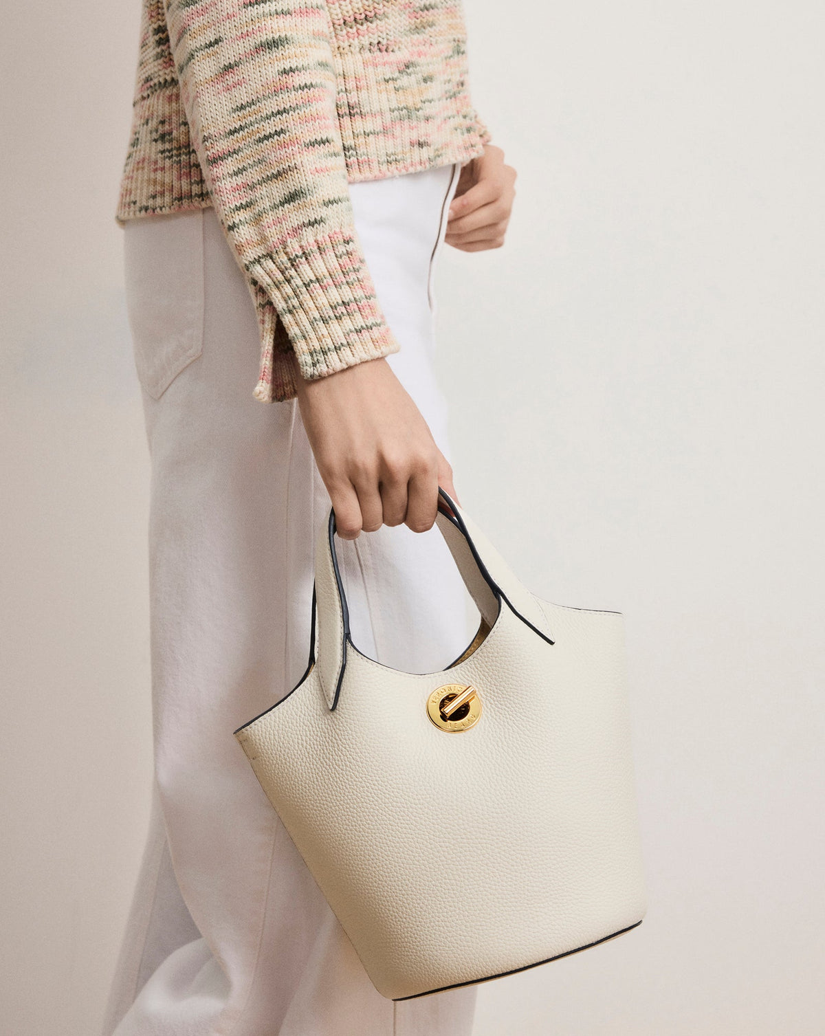 Anchor Top-Handle Bag in Off White Leather - Veronica Beard Value