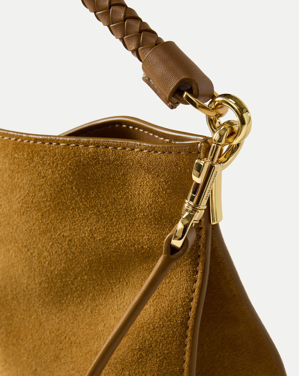 Vida Suede Shoulder Bag in Tan Acorn - Veronica Beard Essential