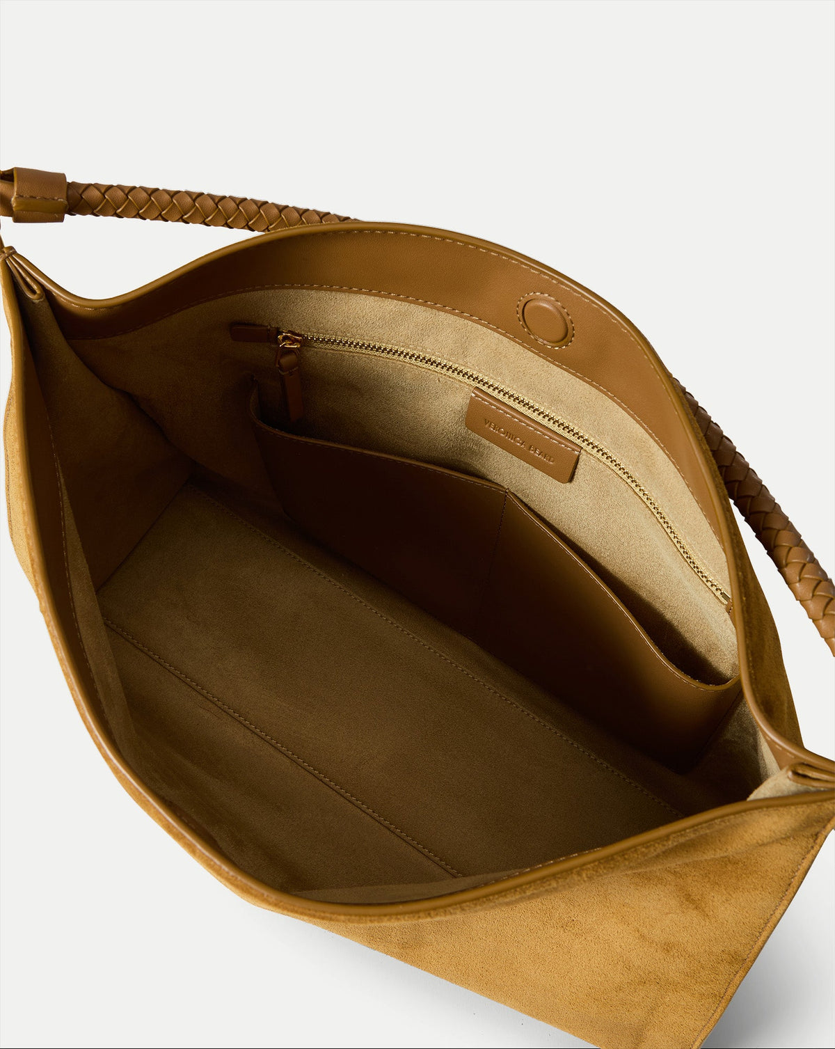 Vida Suede Shoulder Bag in Tan Acorn - Veronica Beard Essential